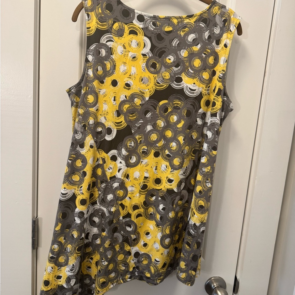 Alfani Yellow and Gray Sleeveless Top